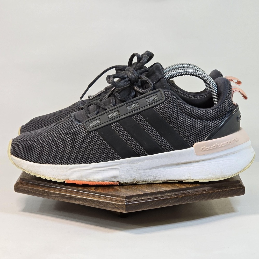 Adidas Shoes Womens Size 8.5 Black Gray Cloudfoam Super Running Athletic H00654 - Picture 5 of 10